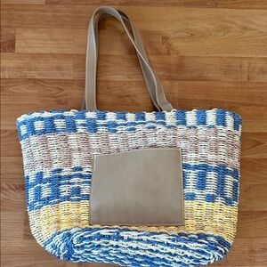 Blue and Tan Woven Tote Bag Universal Thread